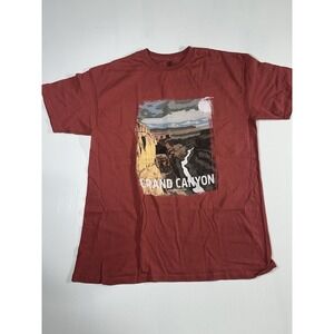 Grand Canyon National Park Short Sleeve Men's Clay Red Size XL 100% Cotton